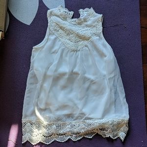 Girls 8 Fancy White Top